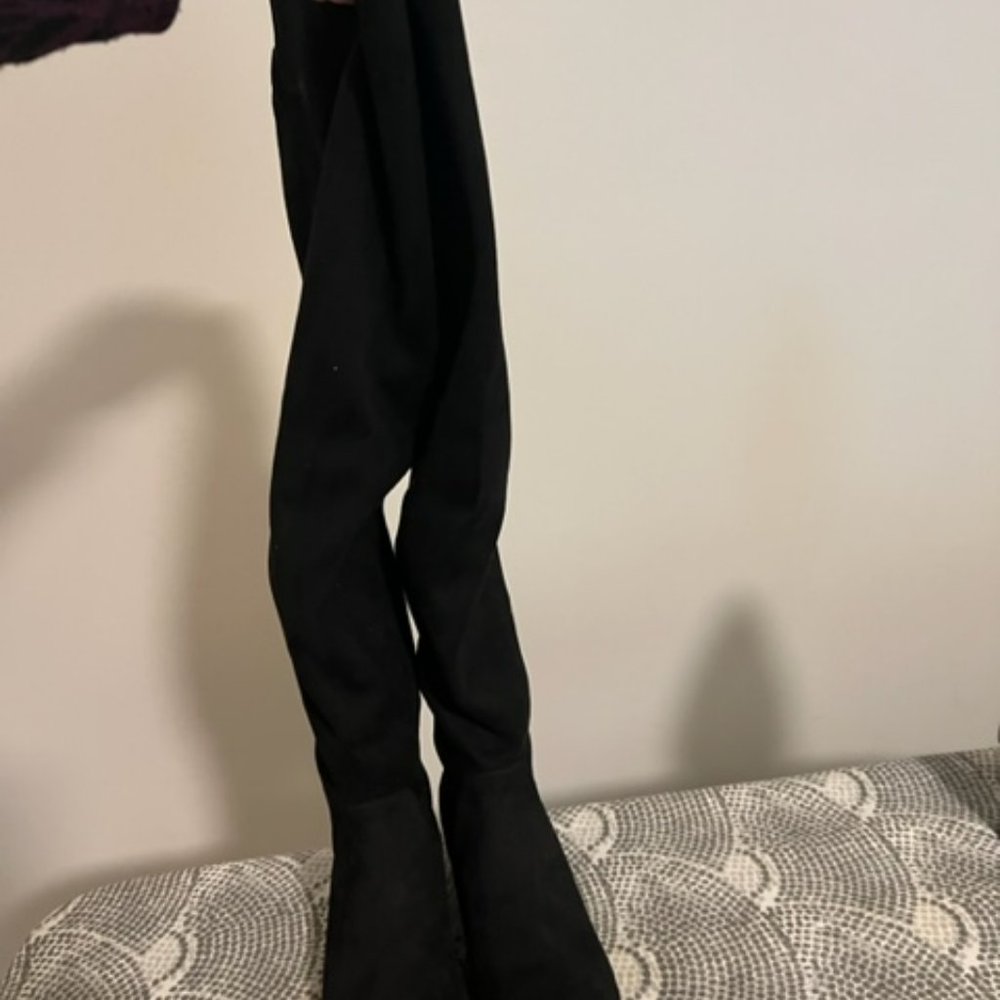 Boden Women's over the knee black faux leather boots (new)